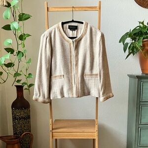 BCBG MAXAZRIA W Beige Blazer with Silk Lining